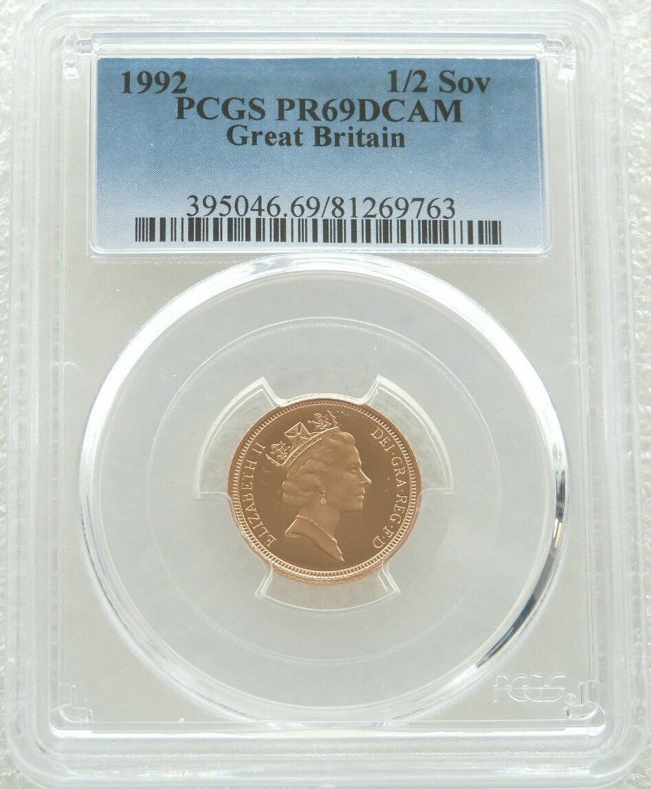 1992 St George and the Dragon Half Sovereign Gold Proof Coin PCGS PR69 DCAM
