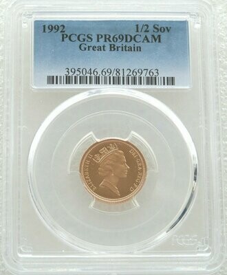 1992 St George and the Dragon Half Sovereign Gold Proof Coin PCGS PR69 DCAM