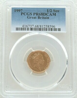 1997 St George and the Dragon Half Sovereign Gold Proof Coin PCGS PR68 DCAM