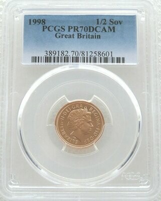 1998 St George and the Dragon Half Sovereign Gold Proof Coin PCGS PR70 DCAM