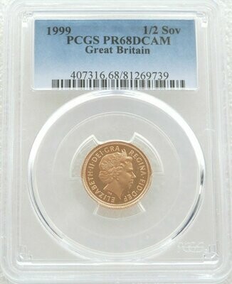 1999 St George and the Dragon Half Sovereign Gold Proof Coin PCGS PR68 DCAM