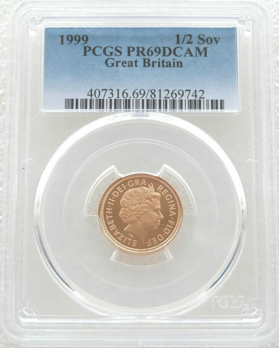 1999 St George and the Dragon Half Sovereign Gold Proof Coin PCGS PR69 DCAM