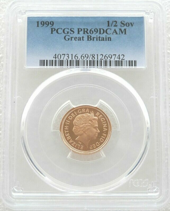 1999 St George and the Dragon Half Sovereign Gold Proof Coin PCGS PR69 DCAM