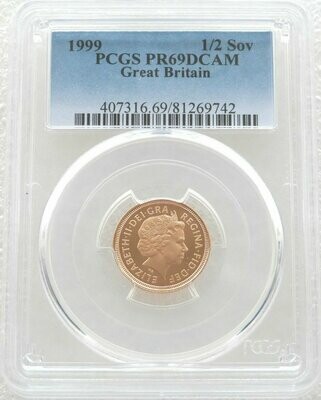 1999 St George and the Dragon Half Sovereign Gold Proof Coin PCGS PR69 DCAM