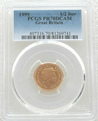 1999 St George and the Dragon Half Sovereign Gold Proof Coin PCGS PR70 DCAM