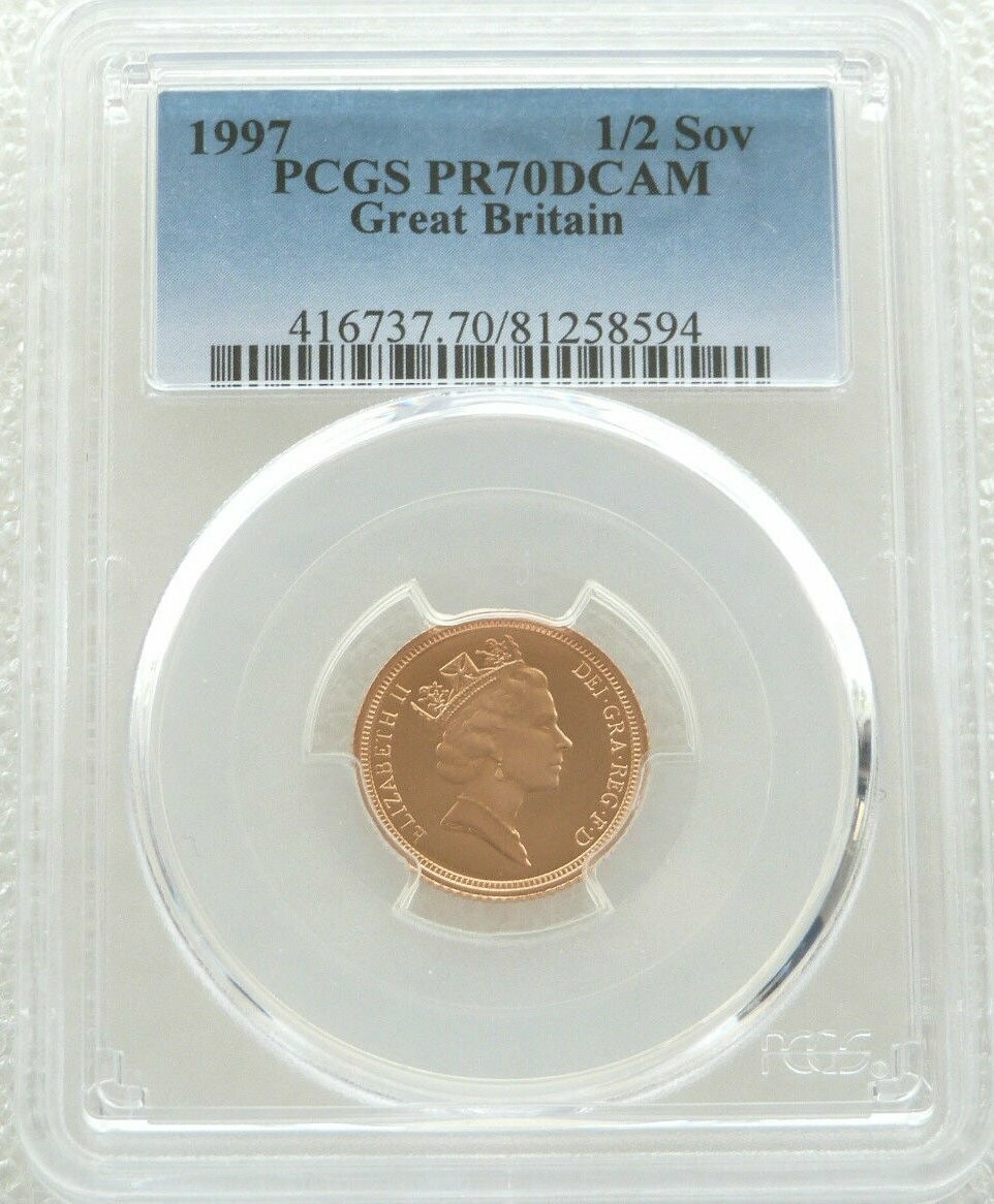 1997 St George and the Dragon Half Sovereign Gold Proof Coin PCGS PR70 DCAM