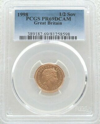 1998 St George and the Dragon Half Sovereign Gold Proof Coin PCGS PR69 DCAM