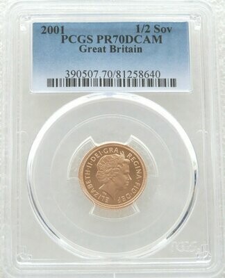 2001 St George and the Dragon Half Sovereign Gold Proof Coin PCGS PR70 DCAM