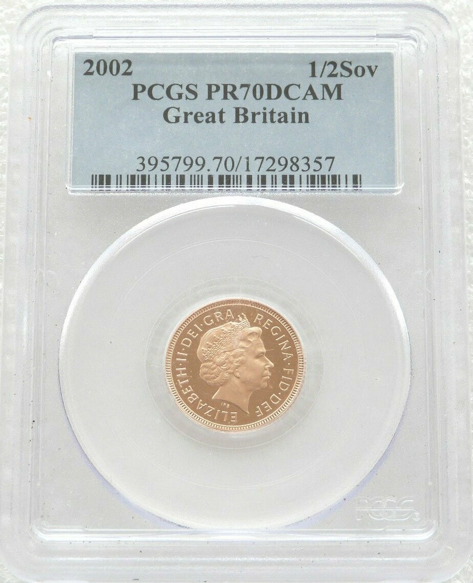 2002 Golden Jubilee Half Sovereign Gold Proof Coin PCGS PR70 DCAM