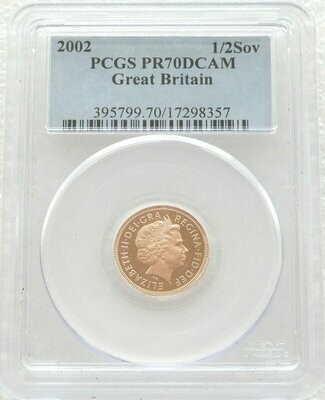 2002 Golden Jubilee Half Sovereign Gold Proof Coin PCGS PR70 DCAM