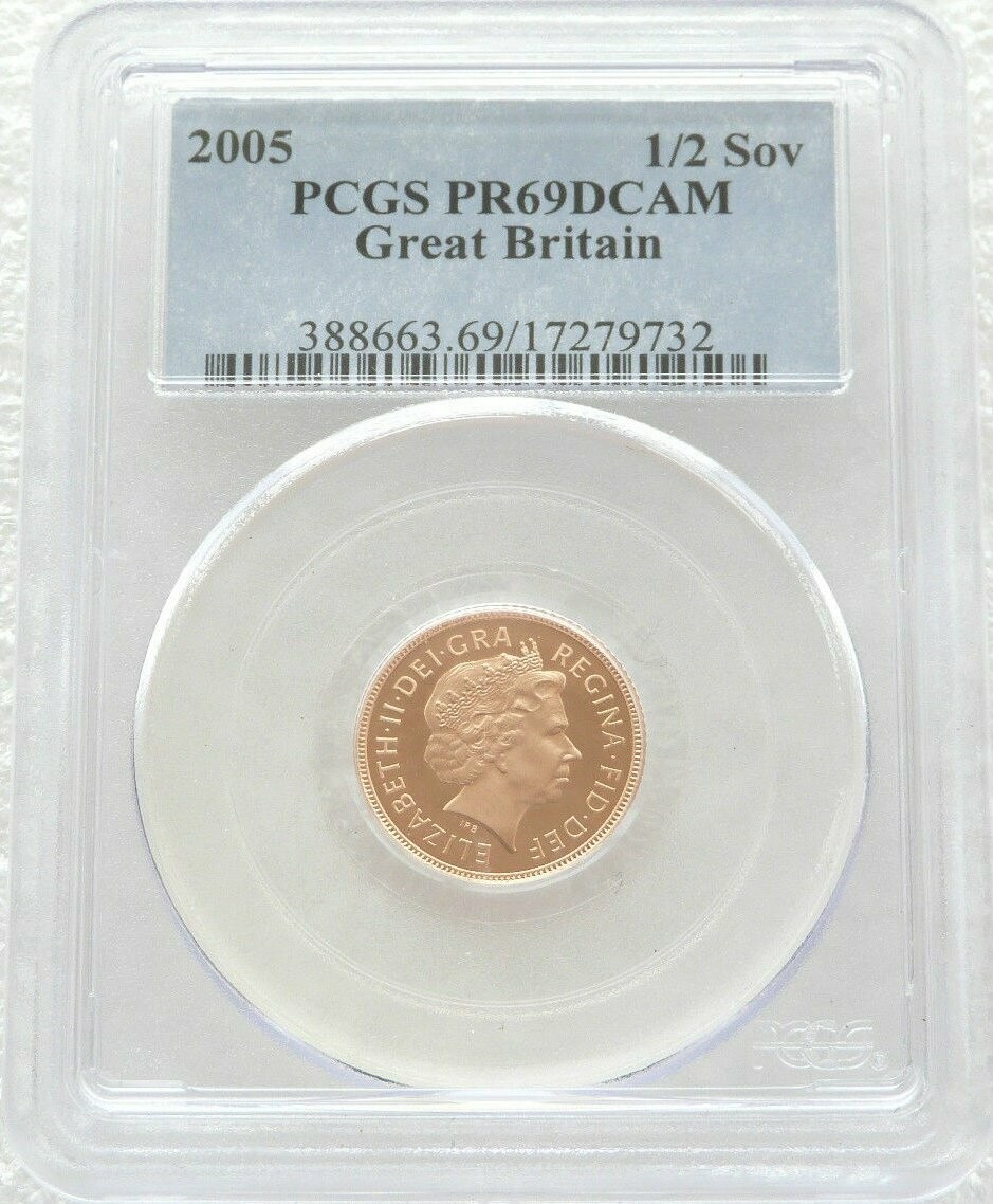 2005 St George and the Dragon Half Sovereign Gold Proof Coin PCGS PR69 DCAM - Timothy Noad