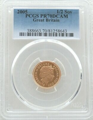 2005 St George and the Dragon Half Sovereign Gold Proof Coin PCGS PR70 DCAM - Timothy Noad