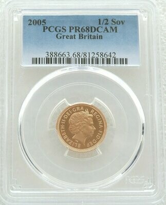 2005 St George and the Dragon Half Sovereign Gold Proof Coin PCGS PR68 DCAM - Timothy Noad