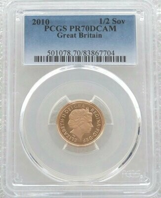 2010 St George and the Dragon Half Sovereign Gold Proof Coin PCGS PR70 DCAM