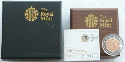 2012 Diamond Jubilee Half Sovereign Gold Proof Coin Box Coa