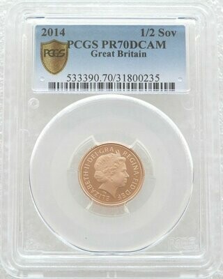 2014 St George and the Dragon Half Sovereign Gold Proof Coin PCGS PR70 DCAM
