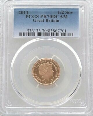 2011 St George and the Dragon Half Sovereign Gold Proof Coin PCGS PR70 DCAM