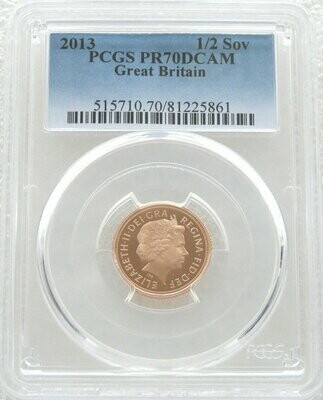 2013 St George and the Dragon Half Sovereign Gold Proof Coin PCGS PR70 DCAM