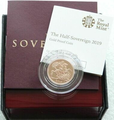 2019 St George and the Dragon Half Sovereign Gold Proof Coin Box Coa