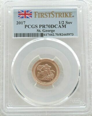 2017 Pistrucci Half Sovereign Gold Proof Coin PCGS PR70 DCAM First Strike