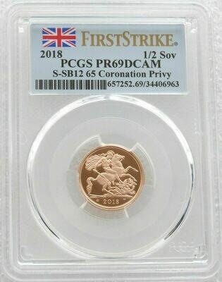 2018 Sapphire Coronation Half Sovereign Gold Proof Coin PCGS PR69 DCAM First Strike