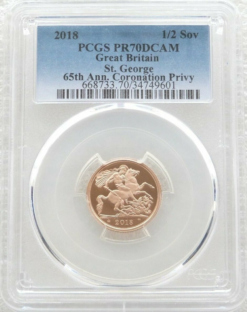 2018 Sapphire Coronation Half Sovereign Gold Proof Coin PCGS PR70 DCAM