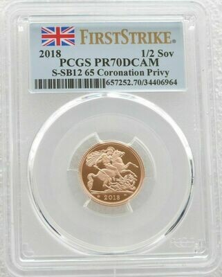 2018 Sapphire Coronation Half Sovereign Gold Proof Coin PCGS PR70 DCAM First Strike