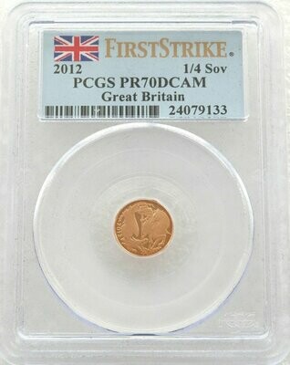 2012 Diamond Jubilee Quarter Sovereign Gold Proof Coin PCGS PR70 DCAM First Strike