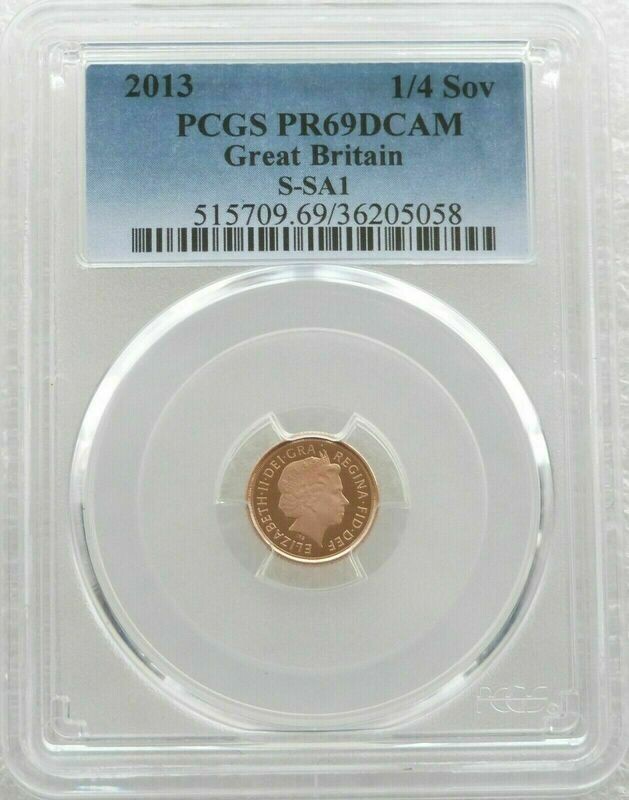 2013 St George and the Dragon Quarter Sovereign Gold Proof Coin PCGS PR69 DCAM