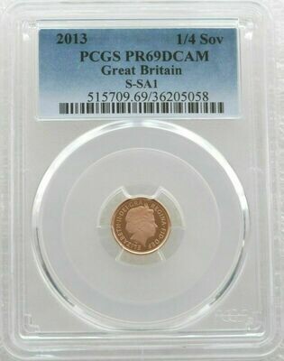 2013 St George and the Dragon Quarter Sovereign Gold Proof Coin PCGS PR69 DCAM