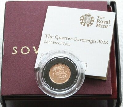 2018 Sapphire Coronation Quarter Sovereign Gold Proof Coin Box Coa