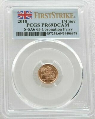 2018 Sapphire Coronation Quarter Sovereign Gold Proof Coin PCGS PR69 DCAM First Strike