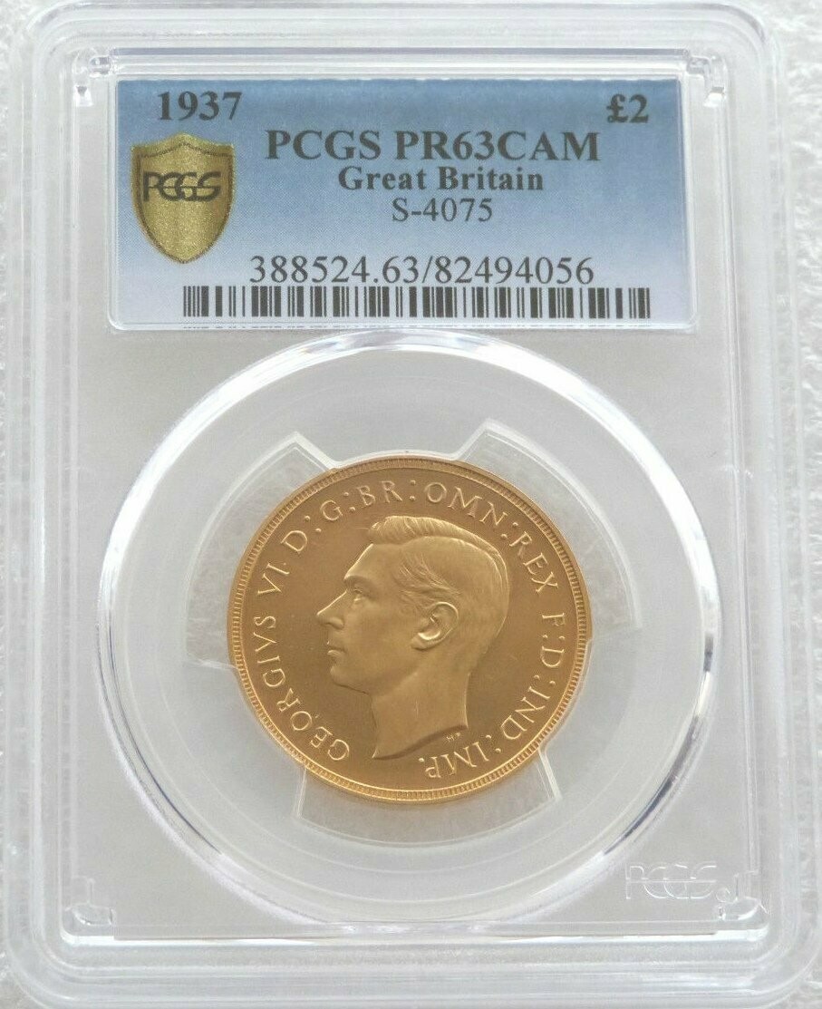1937 George VI Coronation £2 Double Sovereign Gold Proof Coin PCGS PR63 CAM