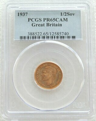 1937 George VI Coronation Half Sovereign Gold Proof Coin PCGS PR65 CAM