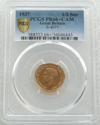1937 George VI Coronation Half Sovereign Gold Proof Coin PCGS PR66+ CAM