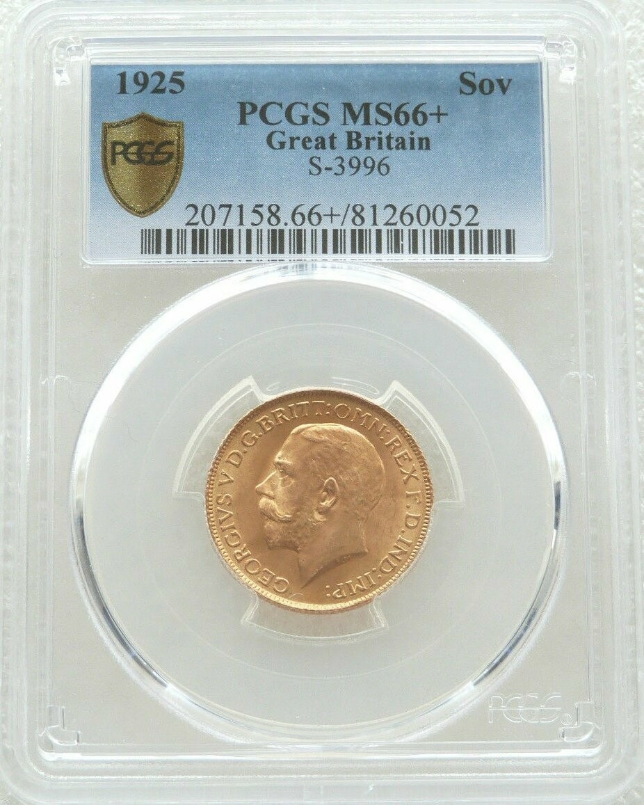 1925 George V Full Sovereign Gold Coin PCGS MS66+