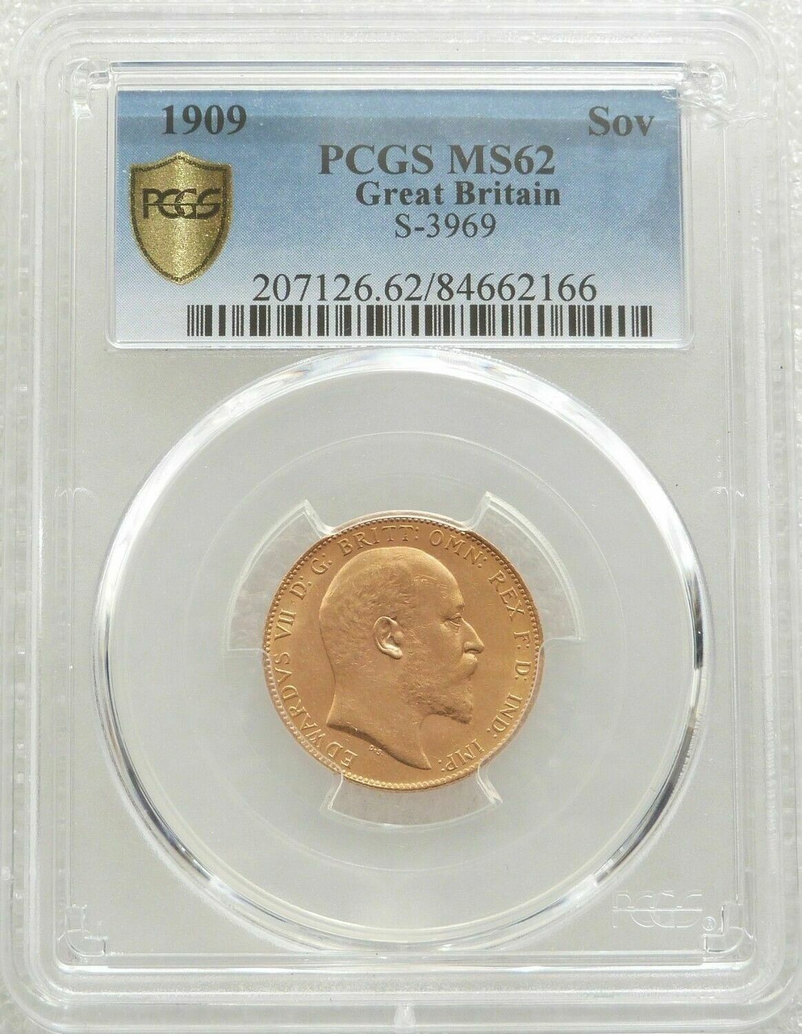 1909 Edward VII Full Sovereign Gold Coin PCGS MS62