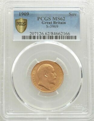 1909 Edward VII Full Sovereign Gold Coin PCGS MS62