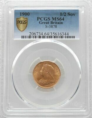 1900 Victoria Half Sovereign Gold Coin PCGS MS64