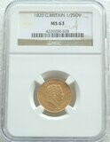 1820 George III Laur Head Shield Half Sovereign Gold Coin NGC MS63