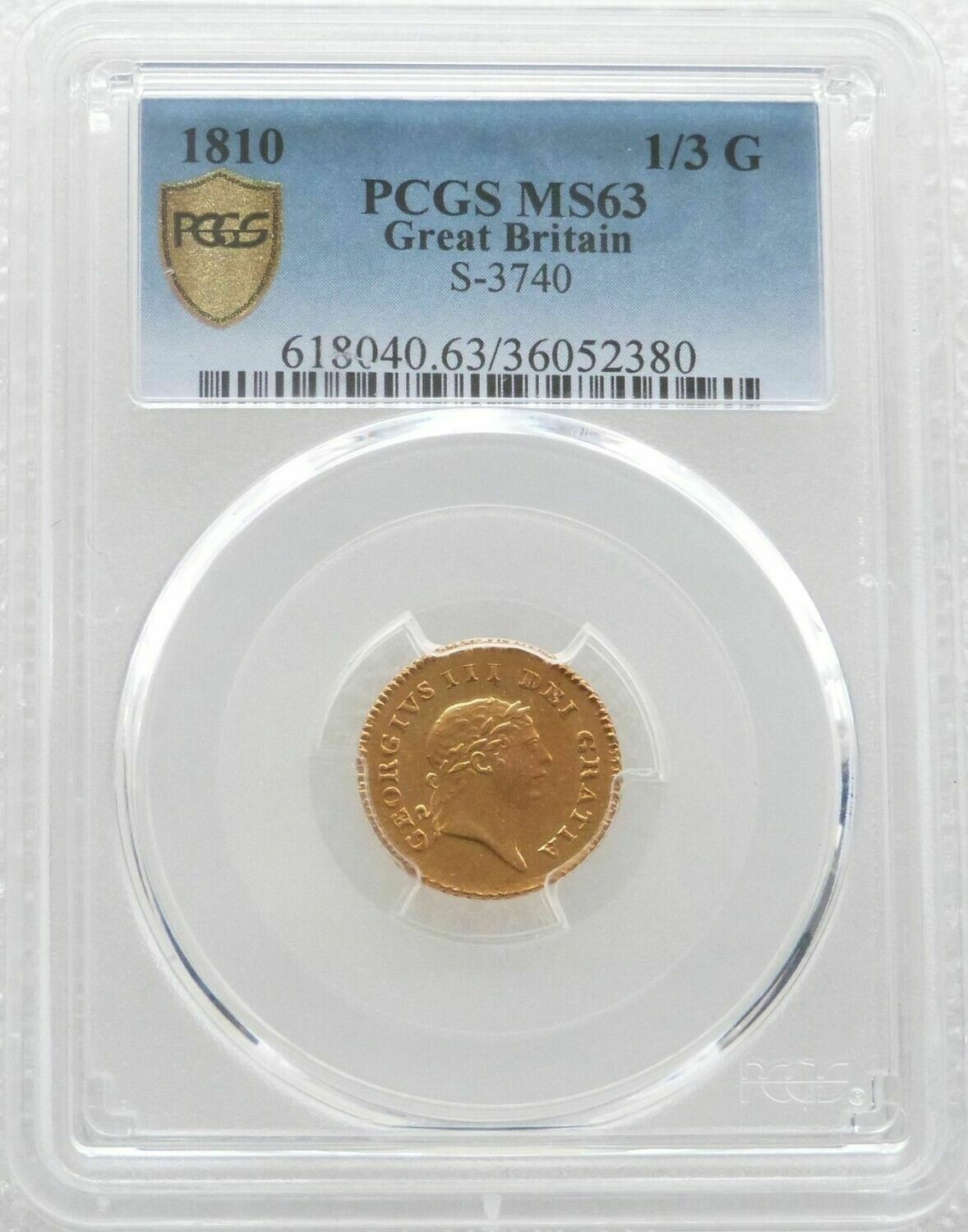 1810 George III Second Laur Head Third Guinea Gold Coin PCGS MS63