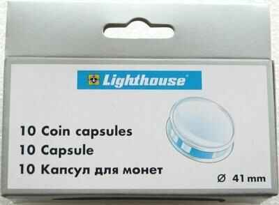 41.00mm x 10 Lighthouse Push Fit Coin Capsules Fits Liberty Eagle $1 Silver Coin