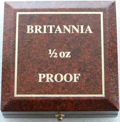 1987 - 2007 Royal Mint Britannia £50 Gold Proof 1/2oz Coin Brown Leather Box Only