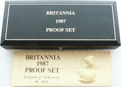 1987 Royal Mint Britannia Gold Proof 4 Coin Set Box Coa No Coins