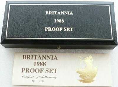 1988 Royal Mint Britannia Gold Proof 4 Coin Set Box Coa No Coins