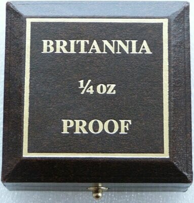 1987 - 2007 Royal Mint Britannia £25 Gold Proof 1/4oz Coin Brown Leather Box Only