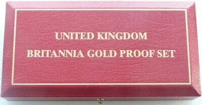 2003 - 2005 Royal Mint Britannia Gold Proof 3 Coin Set Red Leather Box Only No Coins