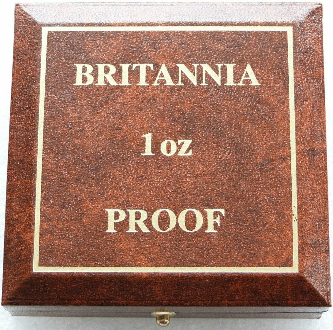 1987 - 1991 Royal Mint Britannia £100 Gold Proof 1oz Coin Brown Leather Box Only