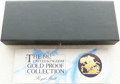 1982 Royal Mint Sovereign Gold Proof 4 Coin Box Coa No Coins