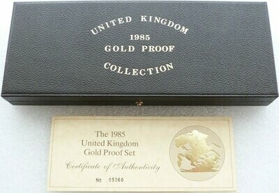 1985 Royal Mint Sovereign Gold Proof 4 Coin Box Coa No Coins